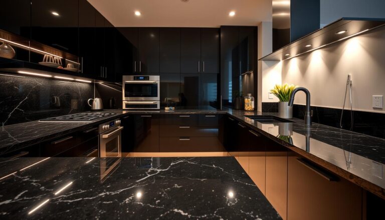 black quartz countertops